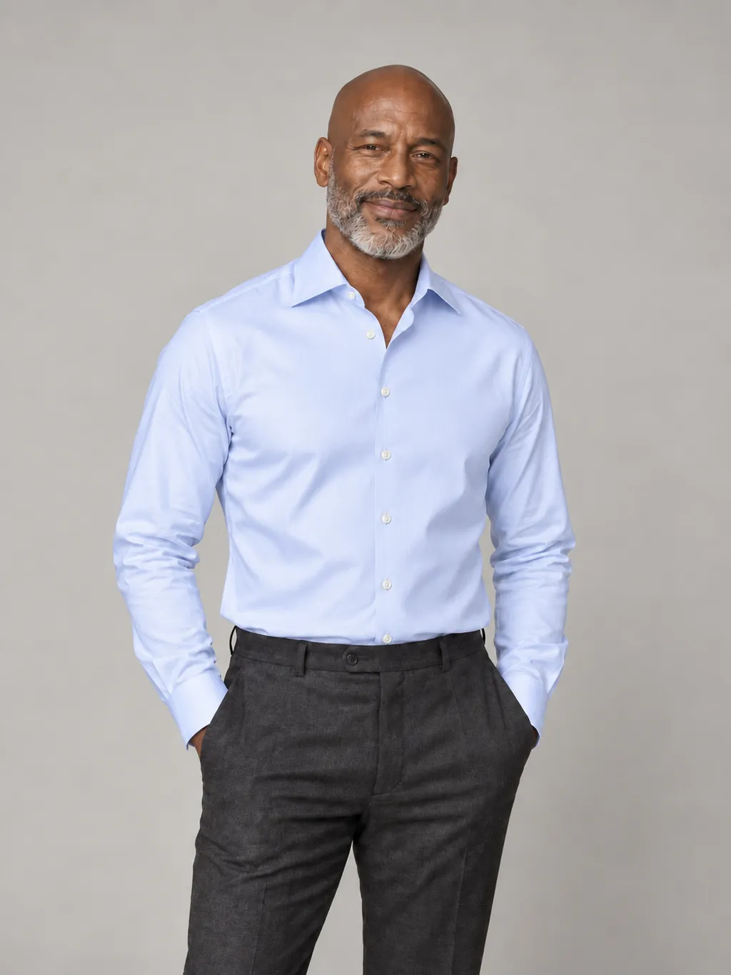Mid blue business shirt