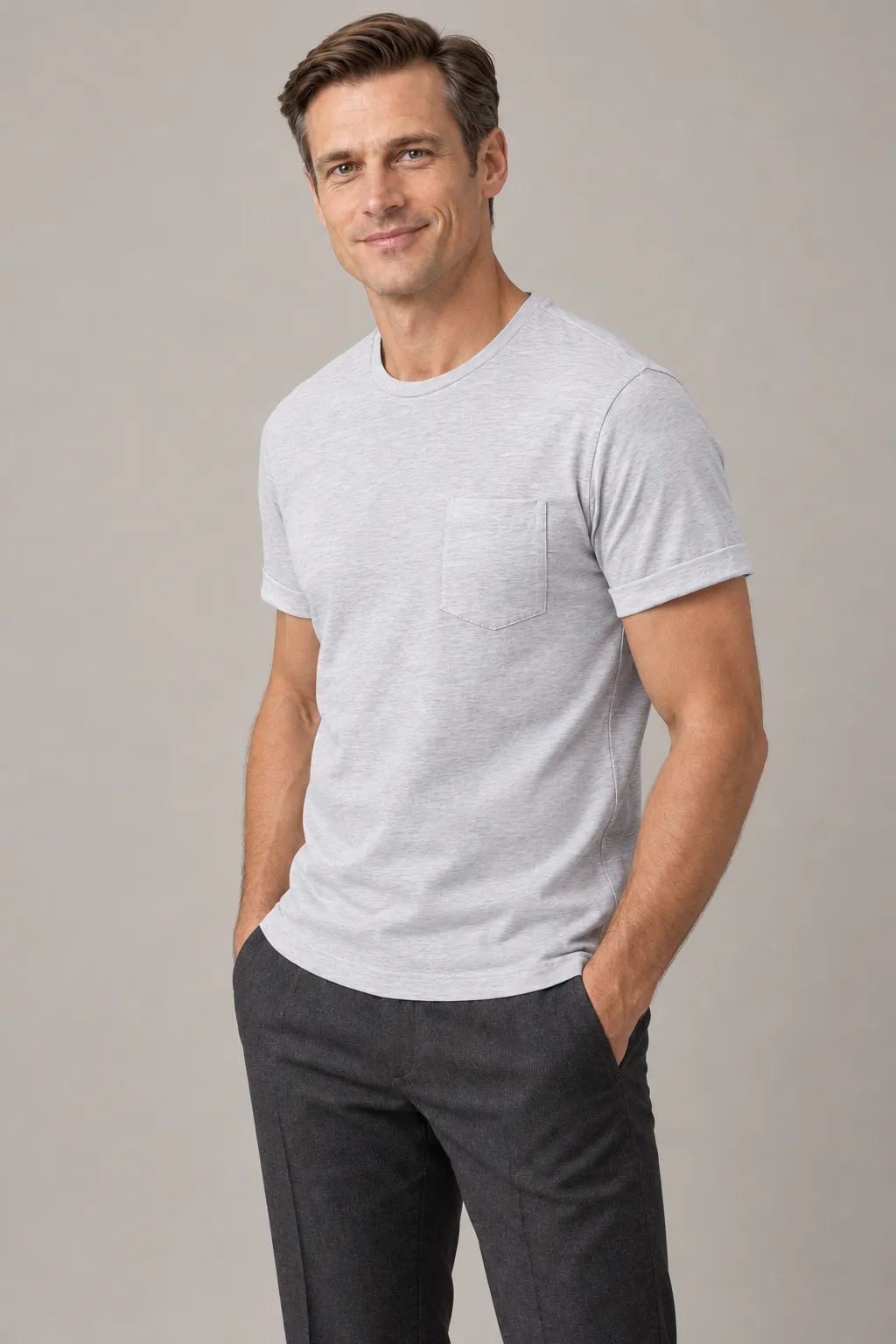 Light gray melange t-shirt