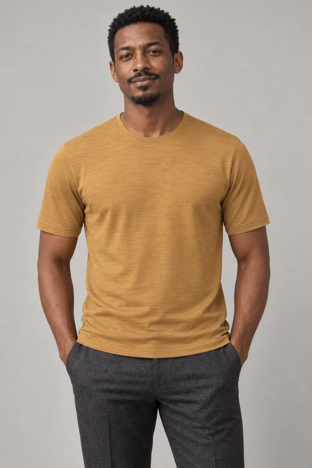 Helles T-shirt aus Kamelhaar-Merinowolle