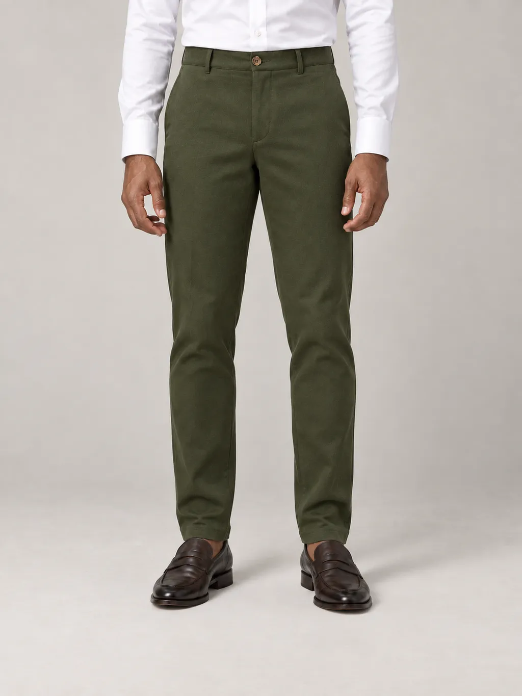 Grüne Stretch-Chinos