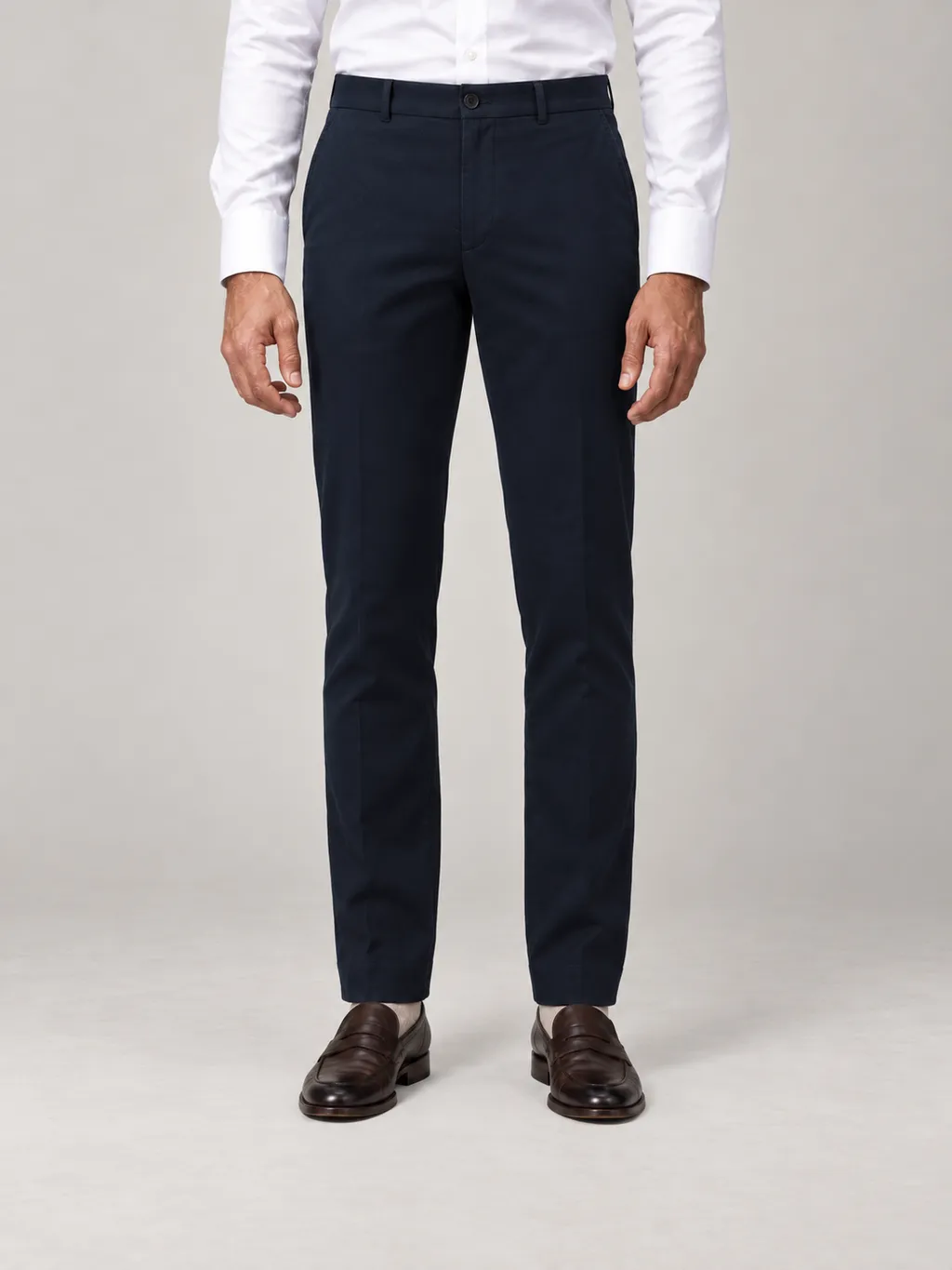 Marineblaue Stretch-Chinos