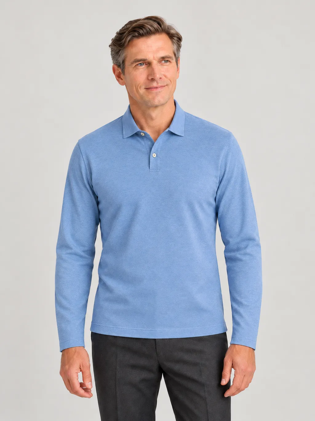 Polo melange azzurro cielo