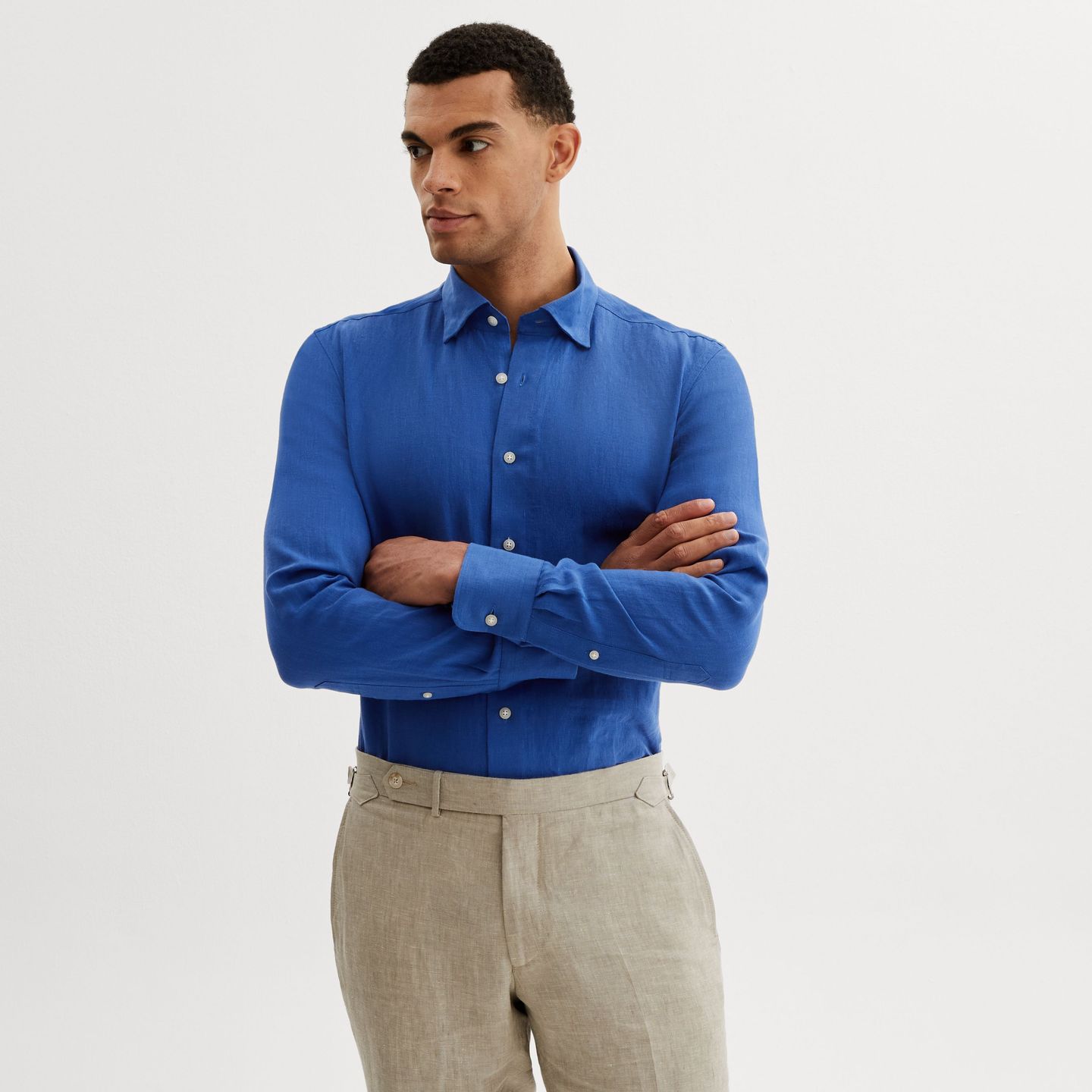 Royal blue linen shirt | Tailor Store®