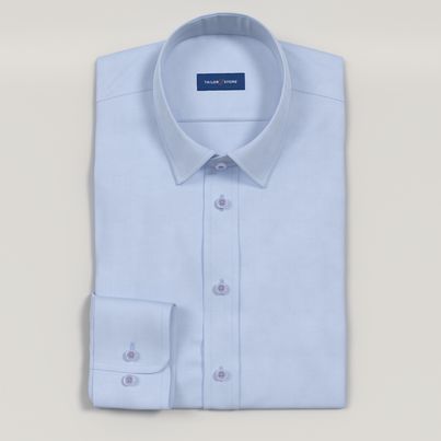 light blue dress shirt mens outfit Ice Blue Canon Performance Twill Custom Dress Shirt main image 0