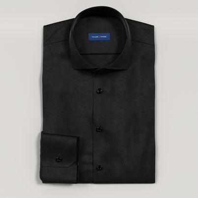 black semi formal dresses Ash & Erie Black Wrinkle Resistant Dress Shirt for Short Men Black / 15 / Slim