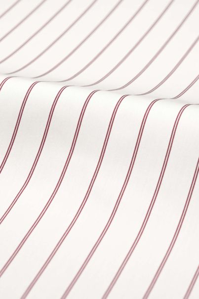 Chemise de business en popeline à rayures blanches et bordeaux