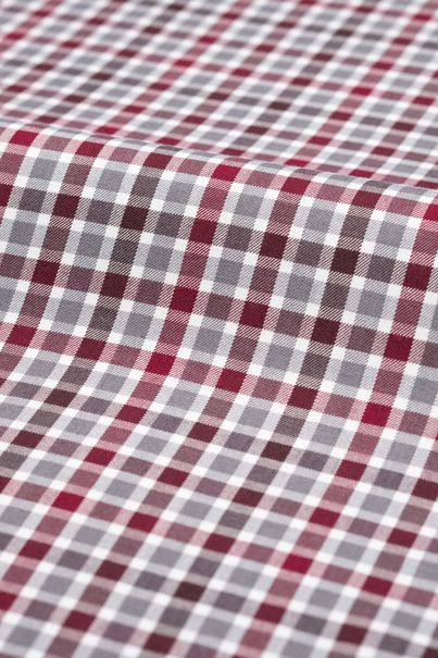 Red and gray checkered dress shirt