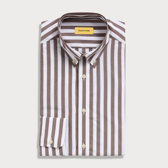 Brown striped dress shirt | Tailor Store®