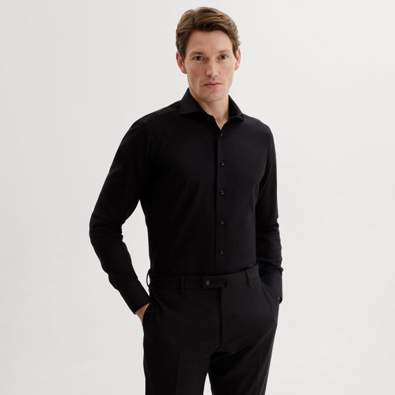 Black long sleeve business hot sale shirt