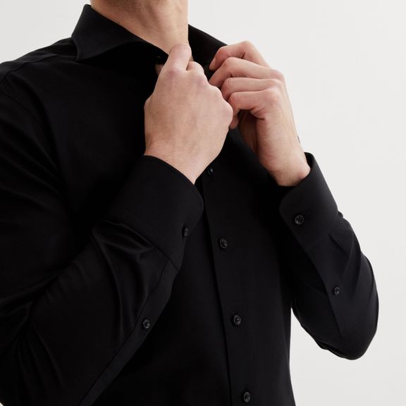 Matte black dress shirt hotsell