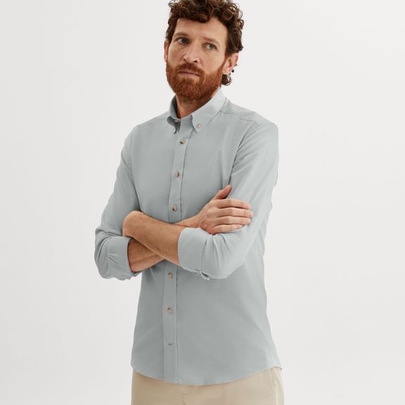 Grey shirt sales business casual