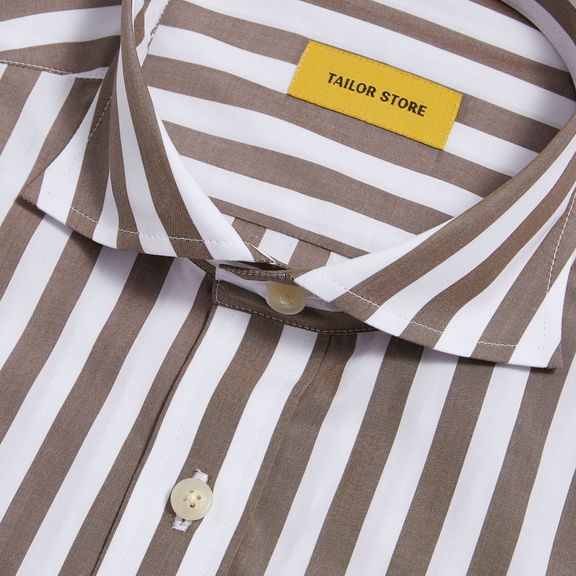 Brown striped dress shirt Tailor Store