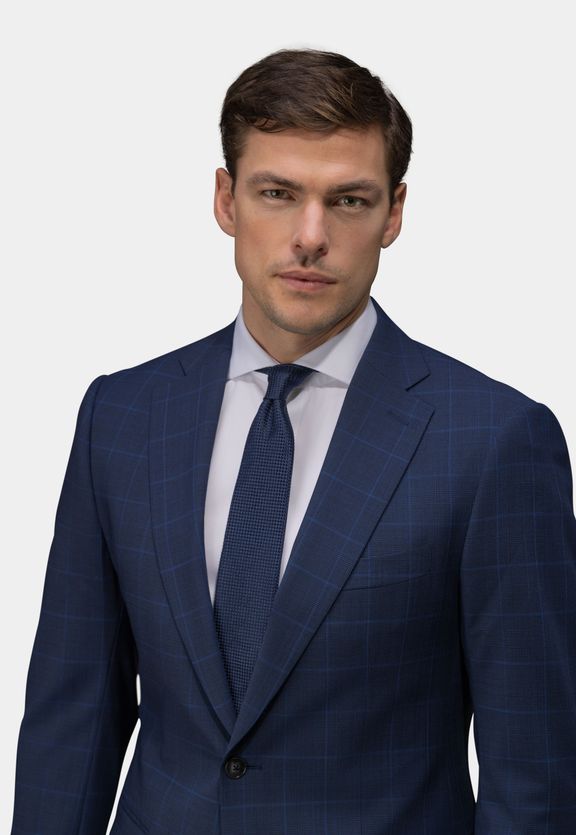 Navy check skinny on sale suit