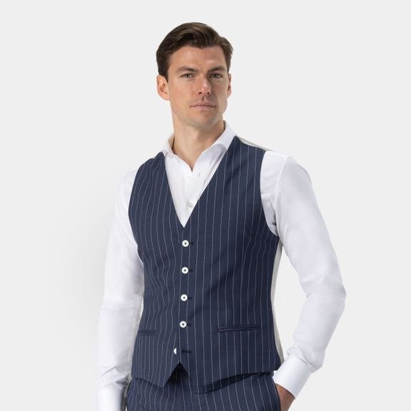 Navy blue sale pinstripe vest