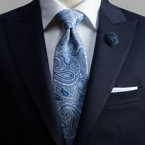 Light Blue Paisley Silk Tie | Tailor Store®