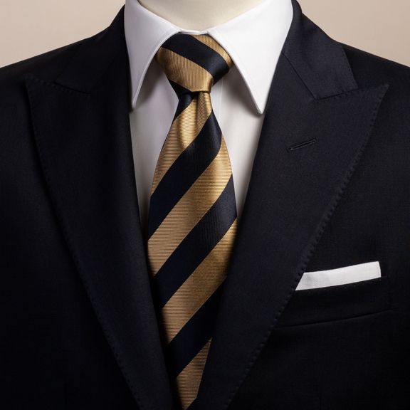 Navy tux sales gold tie