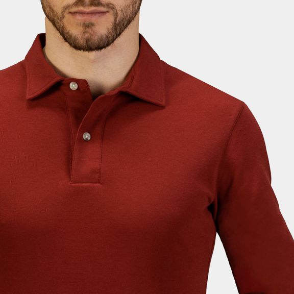 Dark red polo shirt