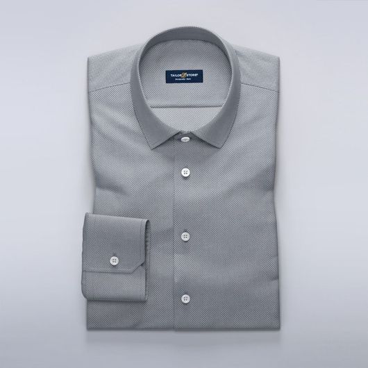 Chemise business en dobby gris