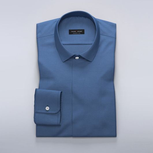 Gemustertes blaues Damenhemd