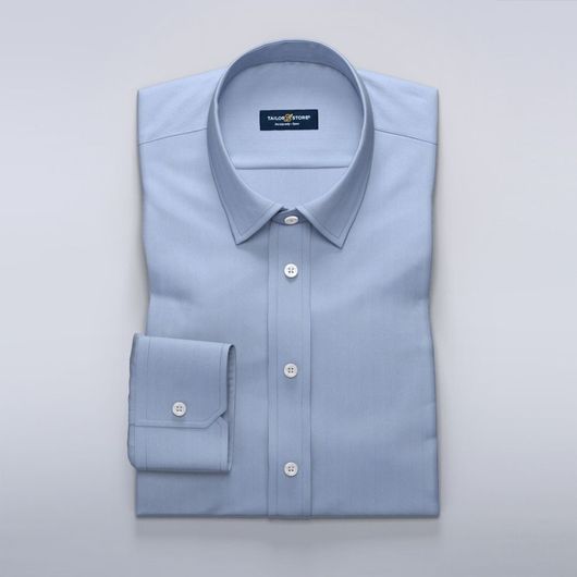 Business shirt in luxurious blue herringbone