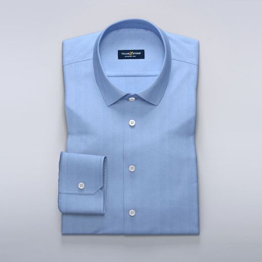 Business shirt in blue herringbone