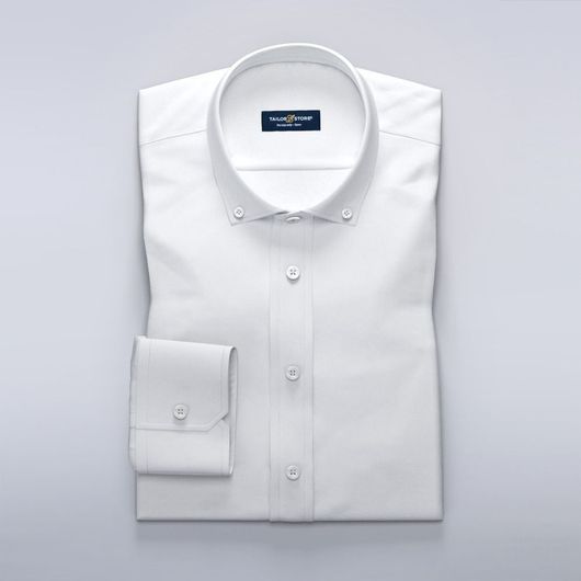 Weißes Hemd aus Baumwoll-Tencel-Twillstoff