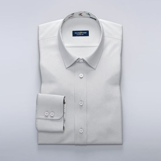 Satin shirt with colorful butterfly print contrasts