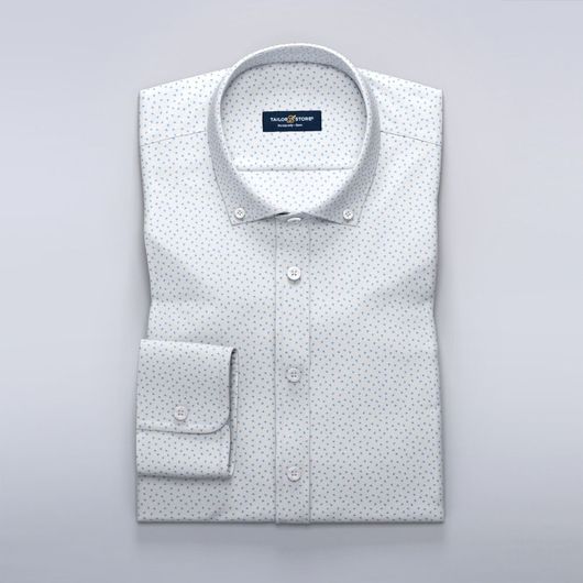 Satin dress shirt with light blue Aubrey print