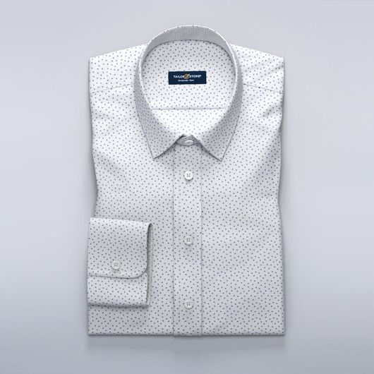 Satengskjorte med marineblått Aubrey-trykk