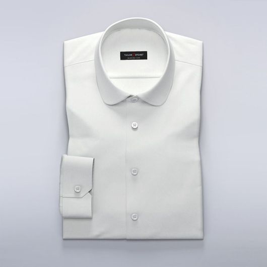 Ivory business dress shirt in dobby weave