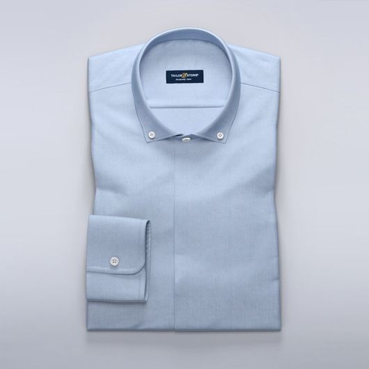 Light blue shirt in cotton-Tencel twill fabric