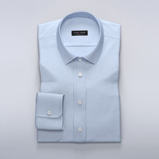 Business dress shirt in light blue dobby