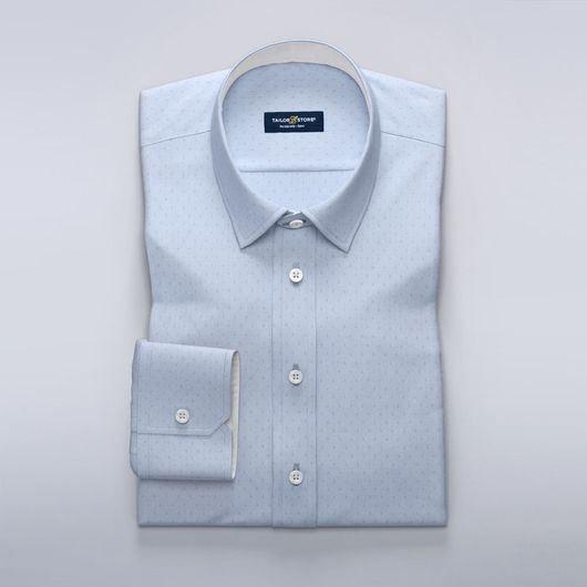 Lichtblauw business luxury overhemd in dobby