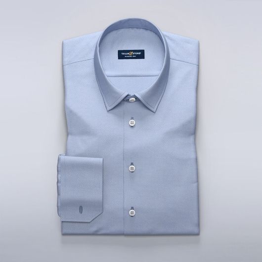 Light blue business shirt in dobby weave