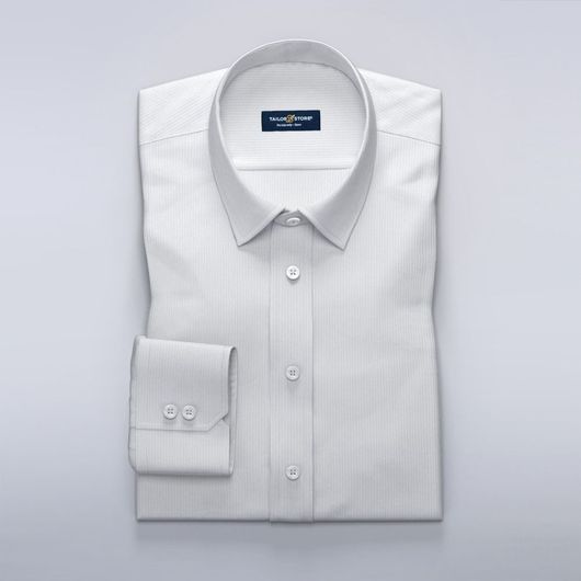 White business luxury shirt in dobby weave