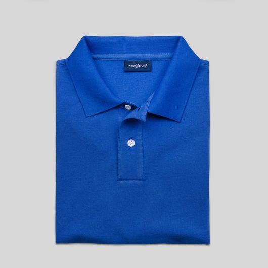 Electric blue polo shirt
