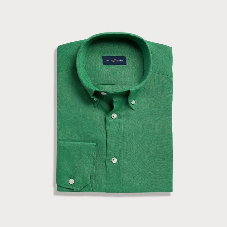 Emerald green linen shirt Tailor Store®