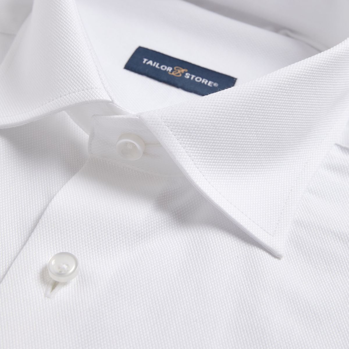 Classic white business shirt in dobby twill | Tailor Store®