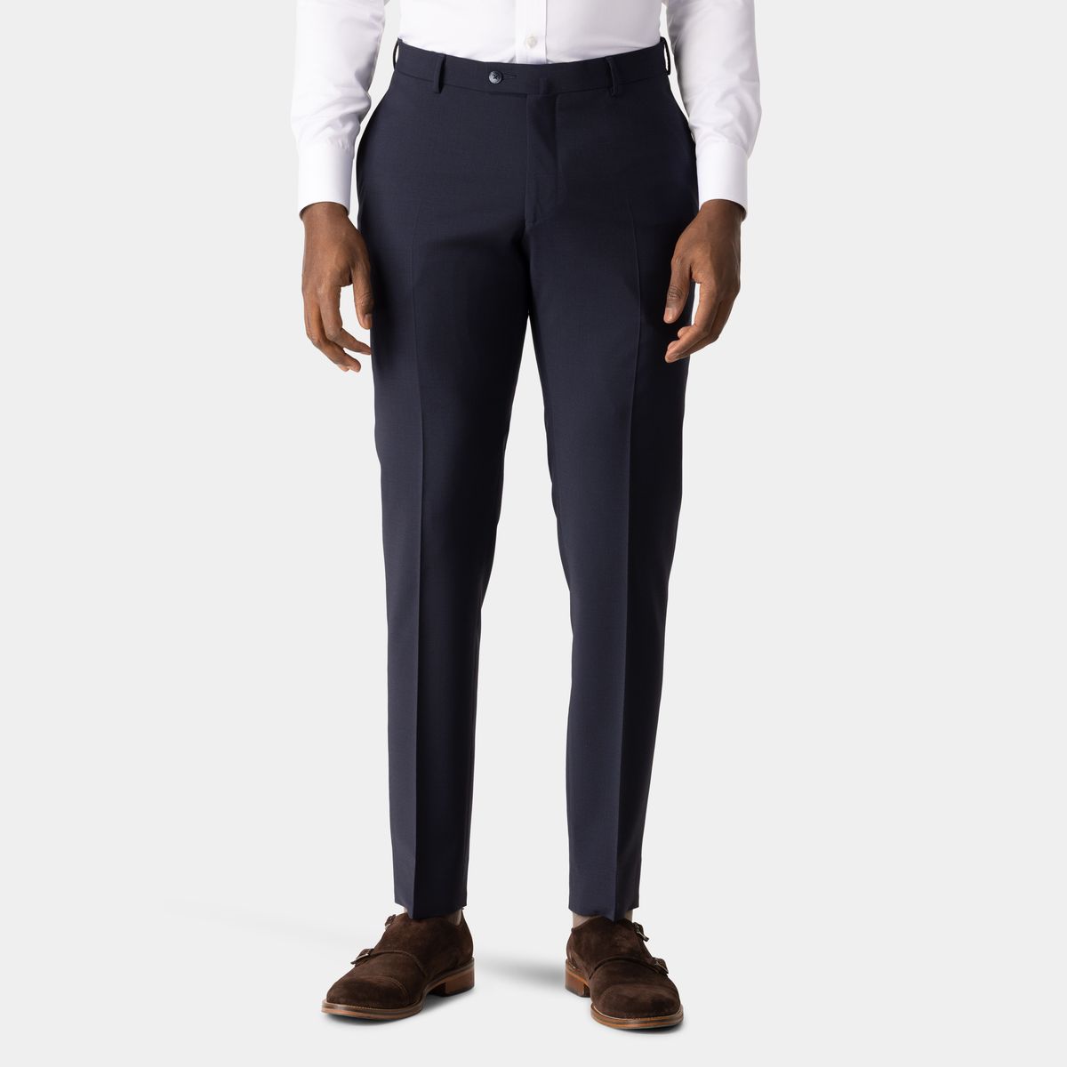 Straight Wool Blend Trousers | Endource