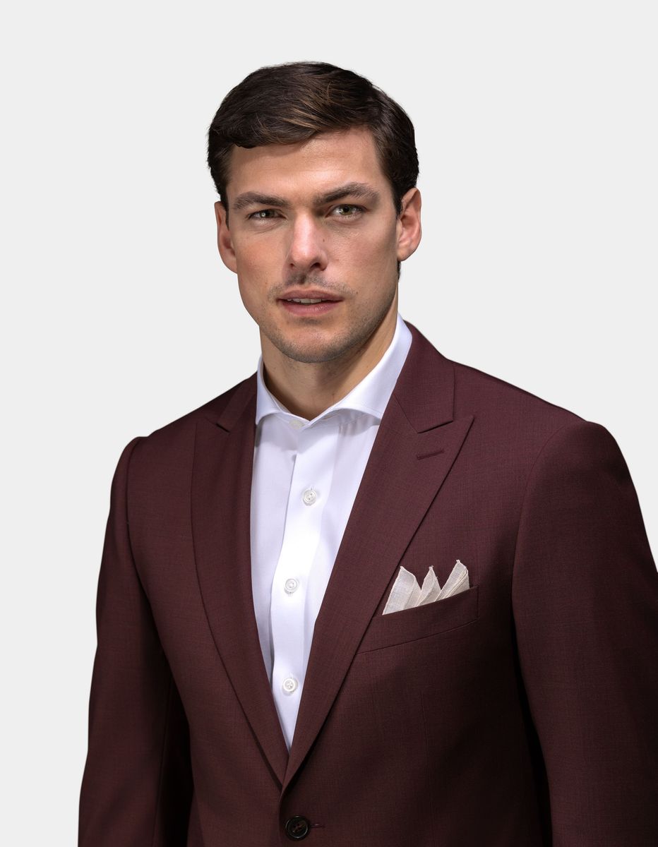 Mens Tailored Two Piece Maroon Suit