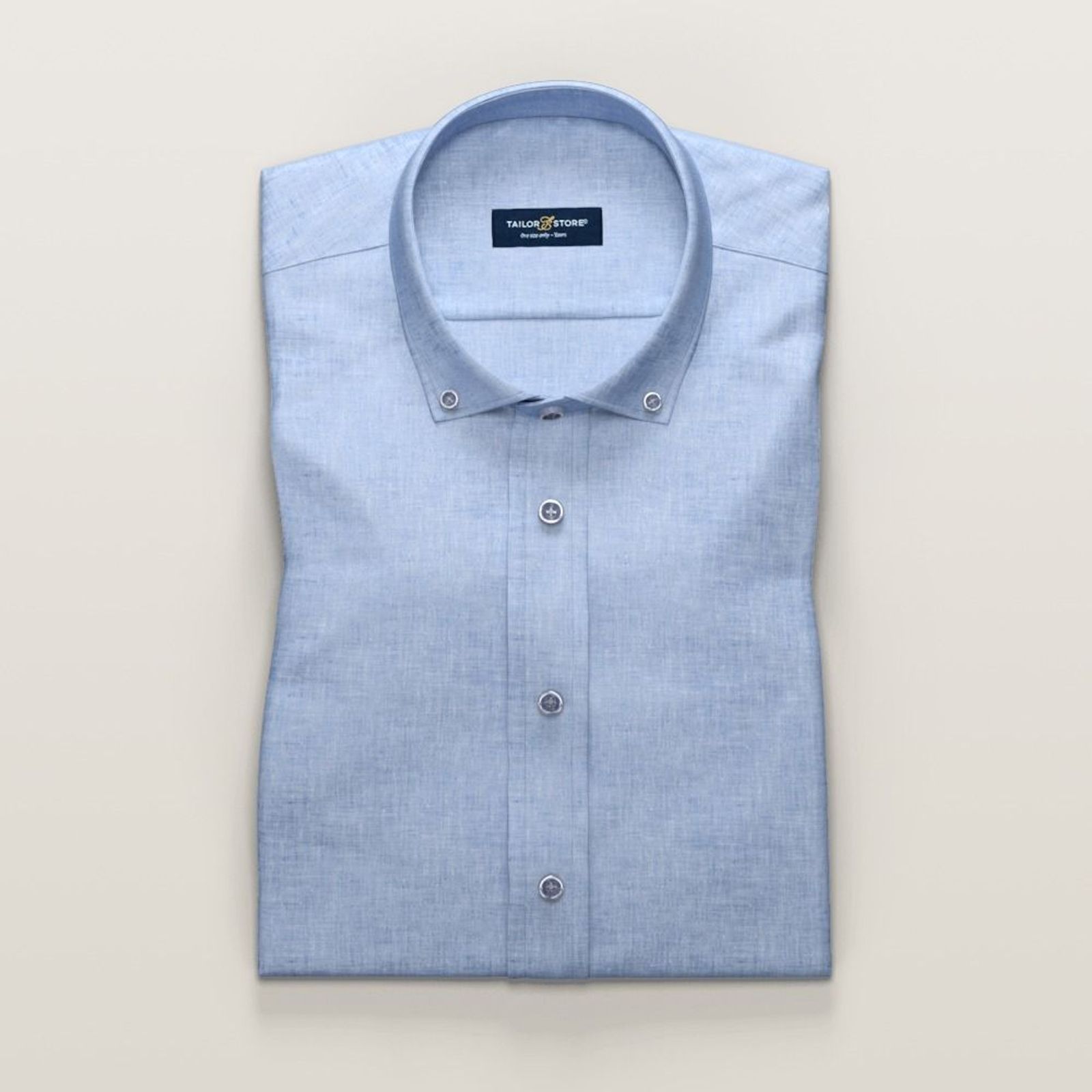 Light blue shortsleeved linen shirt | Tailor Store®