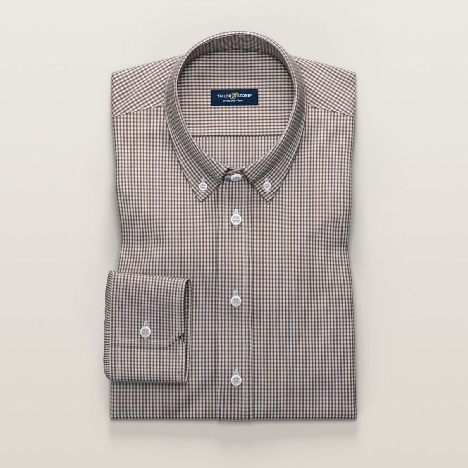 Brown checkered business shirt | Tailor Store®