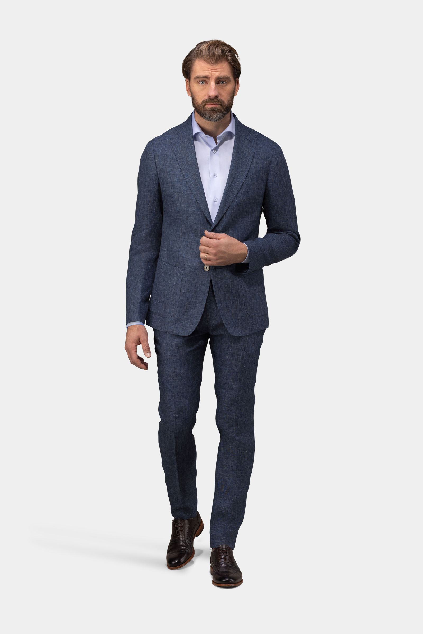 Navy melange two-piece suit | Tailor Store®