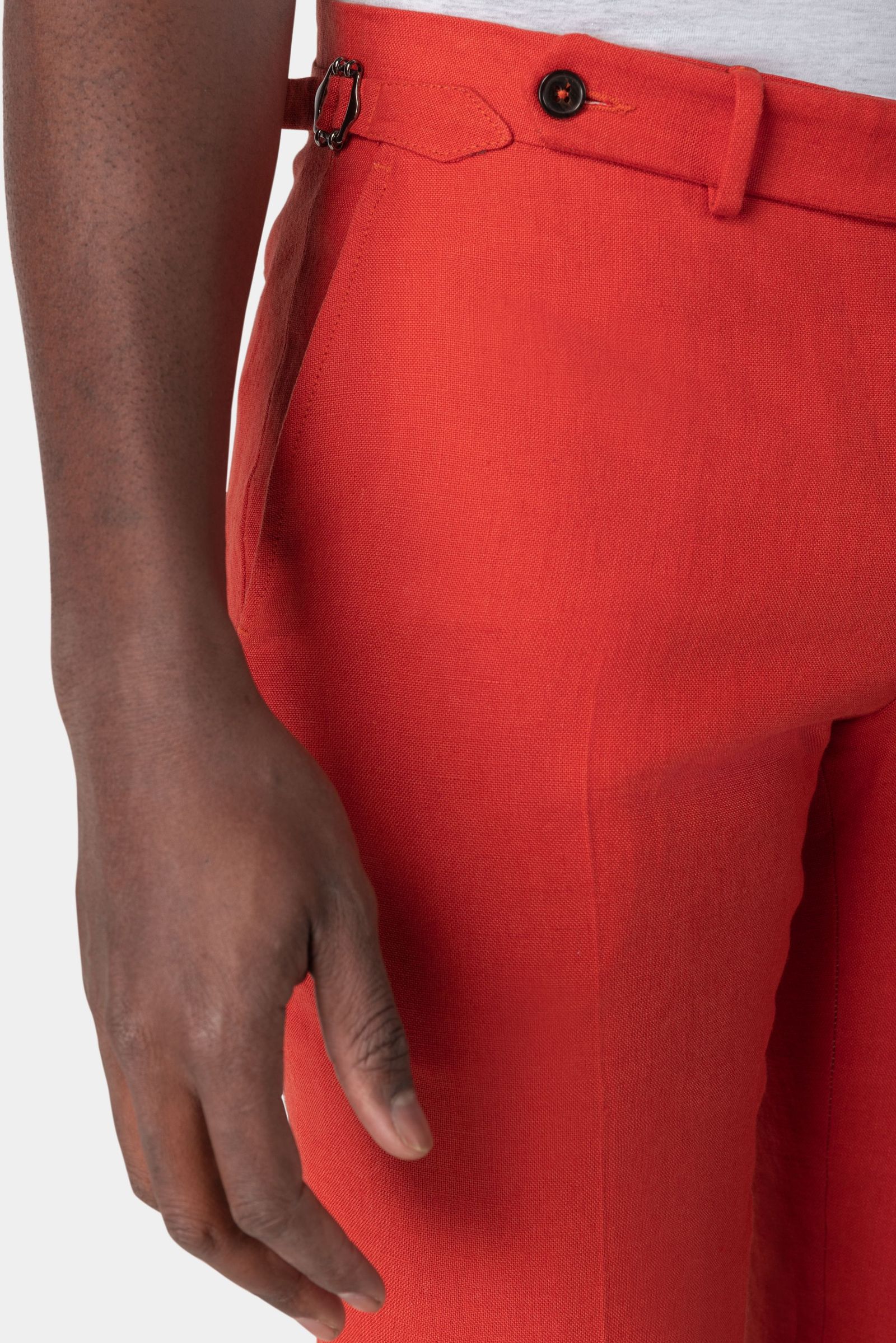 Yellowish Orange Cotton Blend Suit Pant main image 1