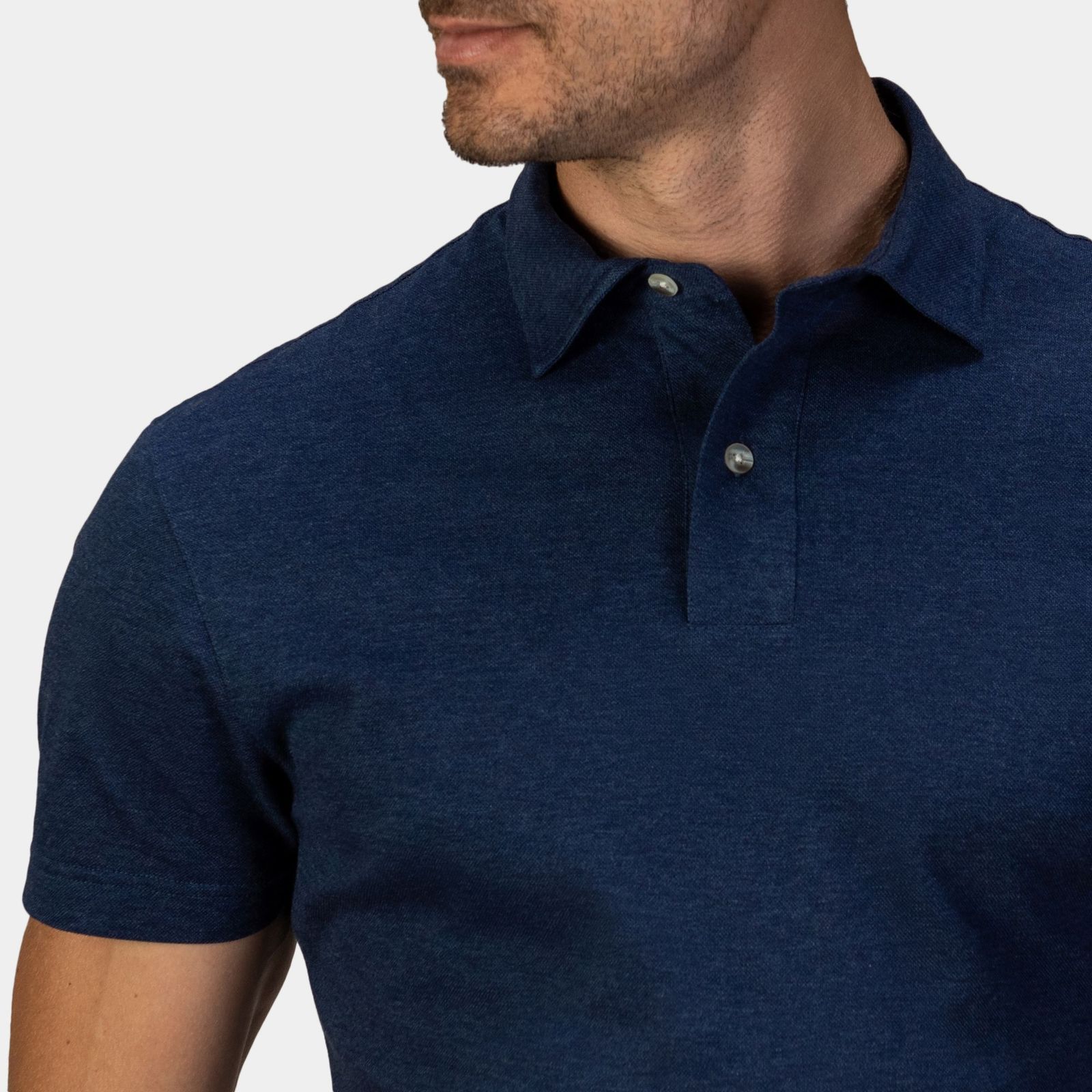 Navy melange polo shirt | Tailor Store®