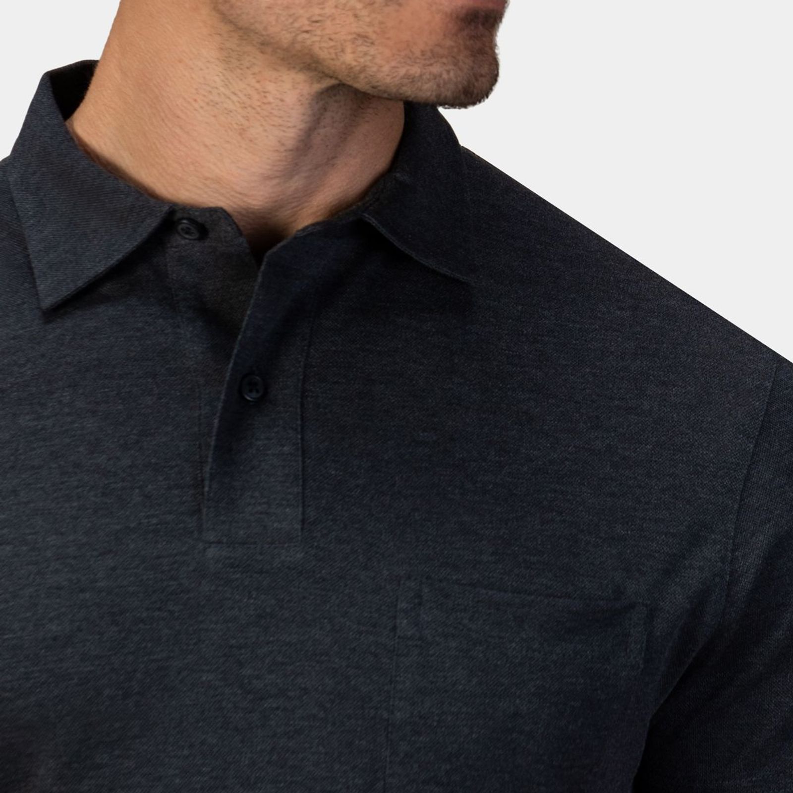 Dark grey melange polo shirt | Tailor Store®