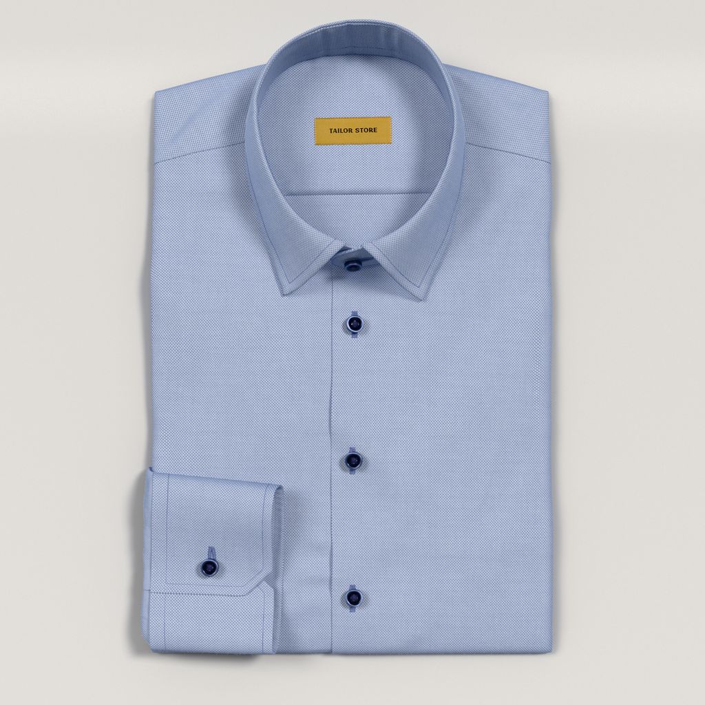 Chemise bleue en french oxford