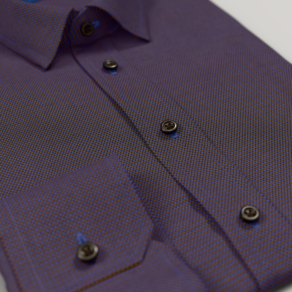 Chemise business bleu et brun