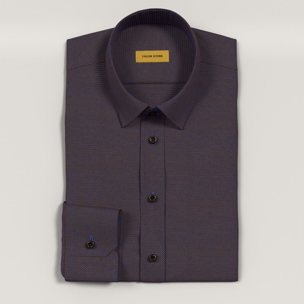 Chemise business bleu et brun