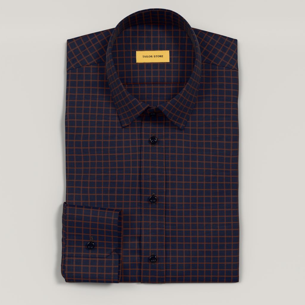 Navy checkered dress shirt